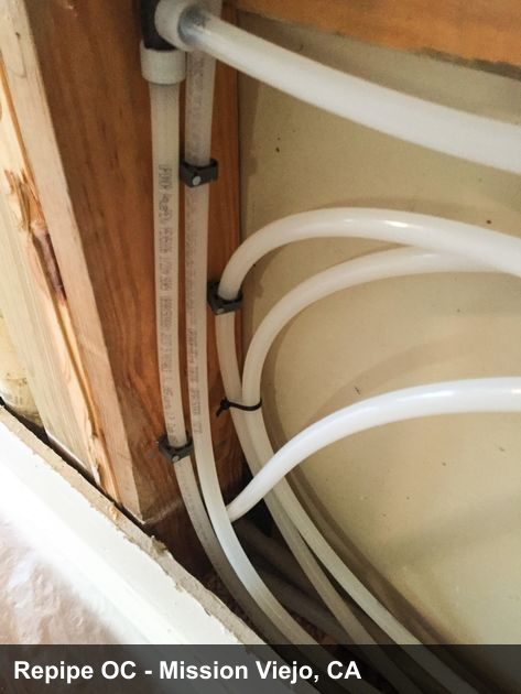 Repipe project photo - Mission Viejo, CA home pipes before or after replacement by Repipe OC