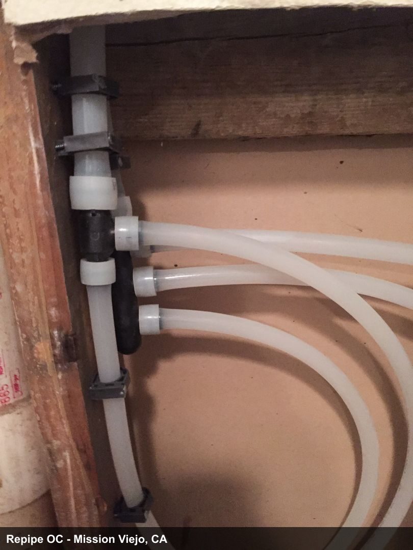 Repipe project photo - Mission Viejo, CA home pipes before or after replacement by Repipe OC