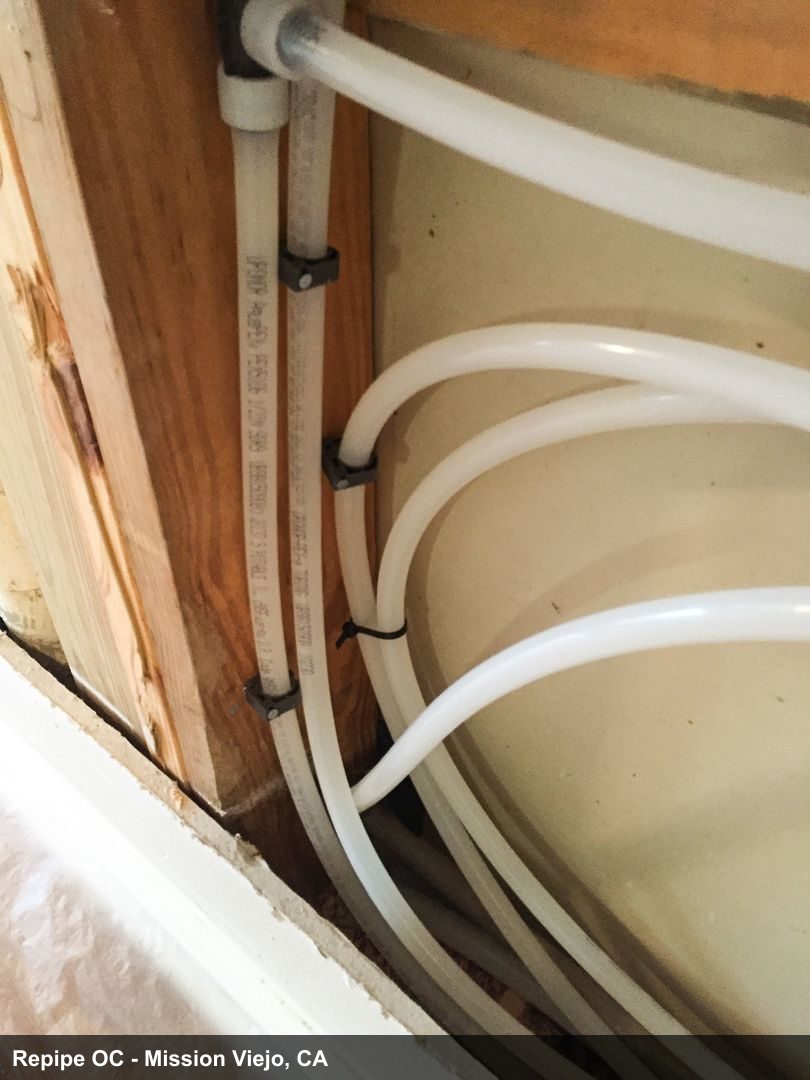 Repipe project photo - Mission Viejo, CA home pipes before or after replacement by Repipe OC